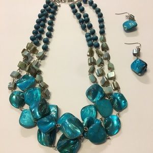 Turquoise necklace & earring set